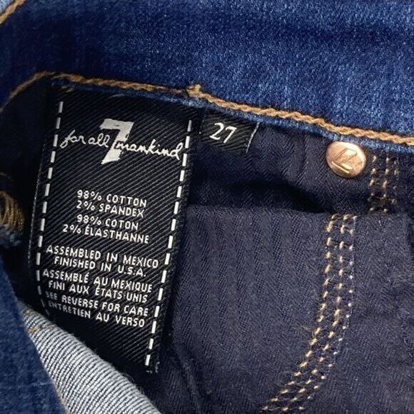 7 For All Mankind The Skinny Ankle Jeans Womens 27 Mid Rise Ripped Distress Pant - Picture 14 of 14